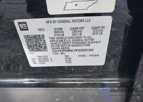 2023 Cad Lyriq from USA, damaged, VIN 1GYKPMRK7PZ003199